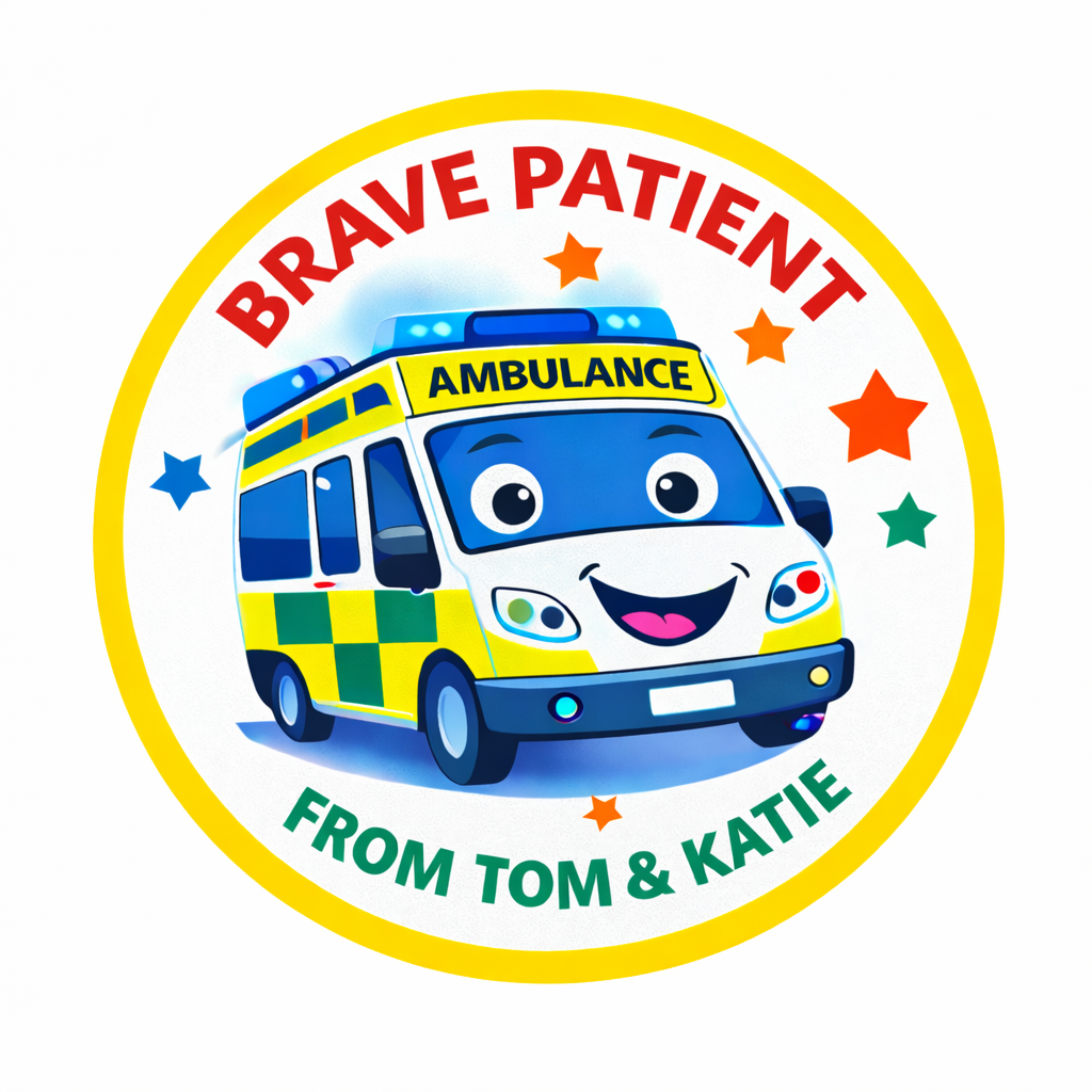 Brave patient stickers for first aid rooms and medical teams