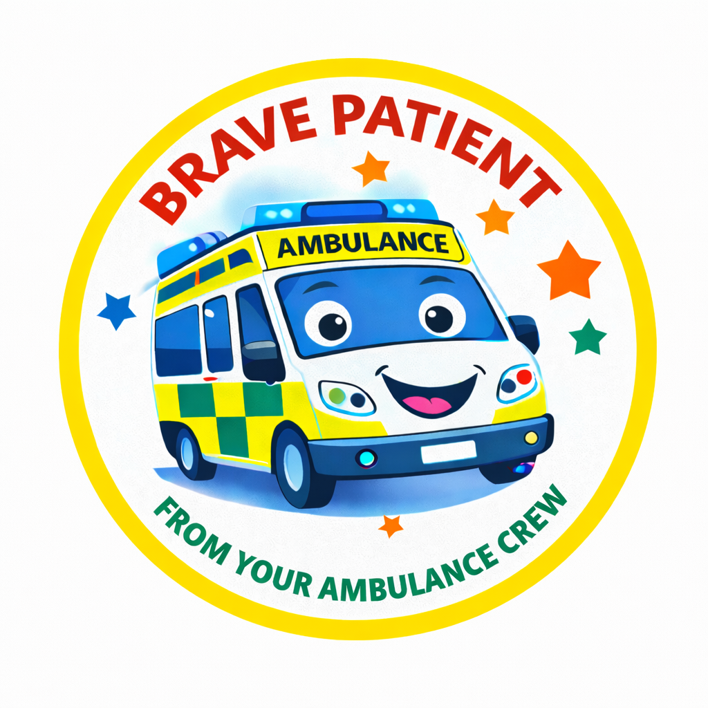 Brave patient reward sticker sheet for children and clinics