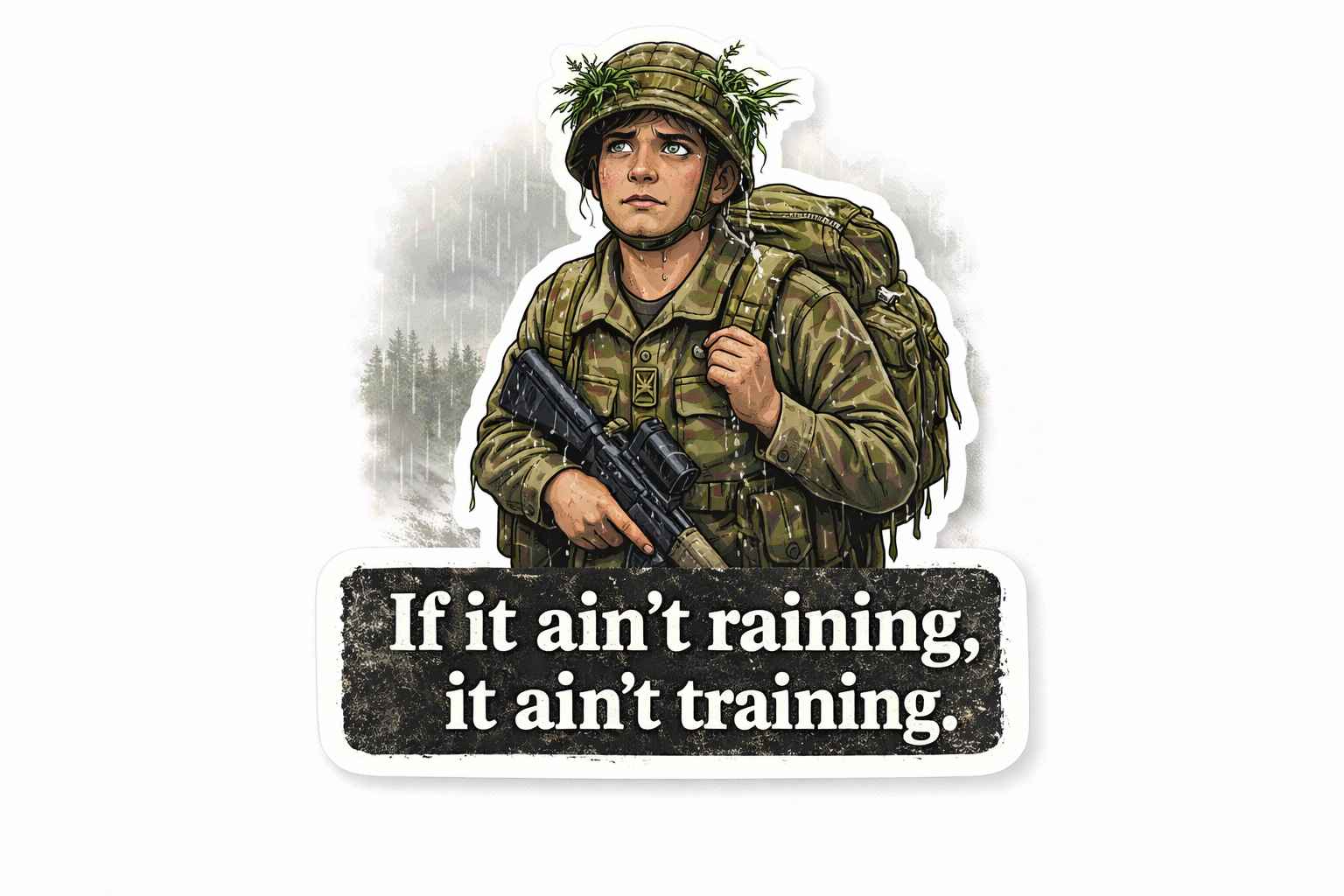 Army training humour sticker from Paramind Medical Ltd