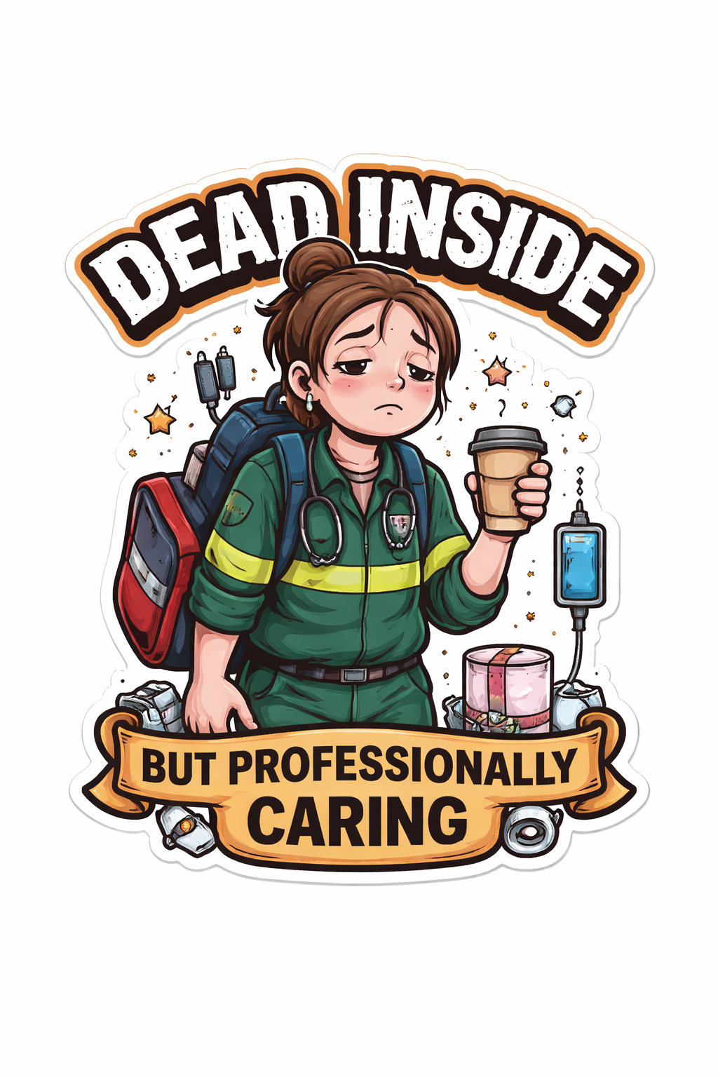 Paramedic humour sticker for ambulance crews and medical responders